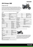 Kawasaki Versys 1000 - Specification 2016 